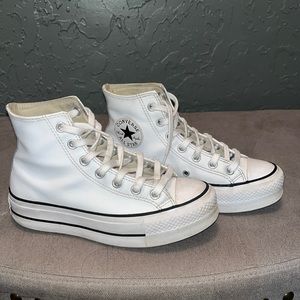 Leather Converse platform 6.5